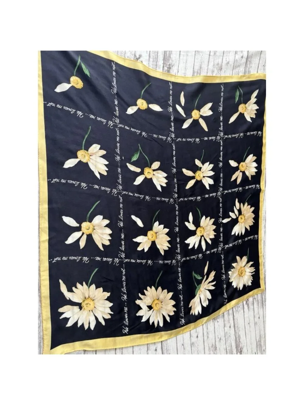Talbots Women Scarf He Loves Me, He Loves Me Not 100% Silk Floral Pedals